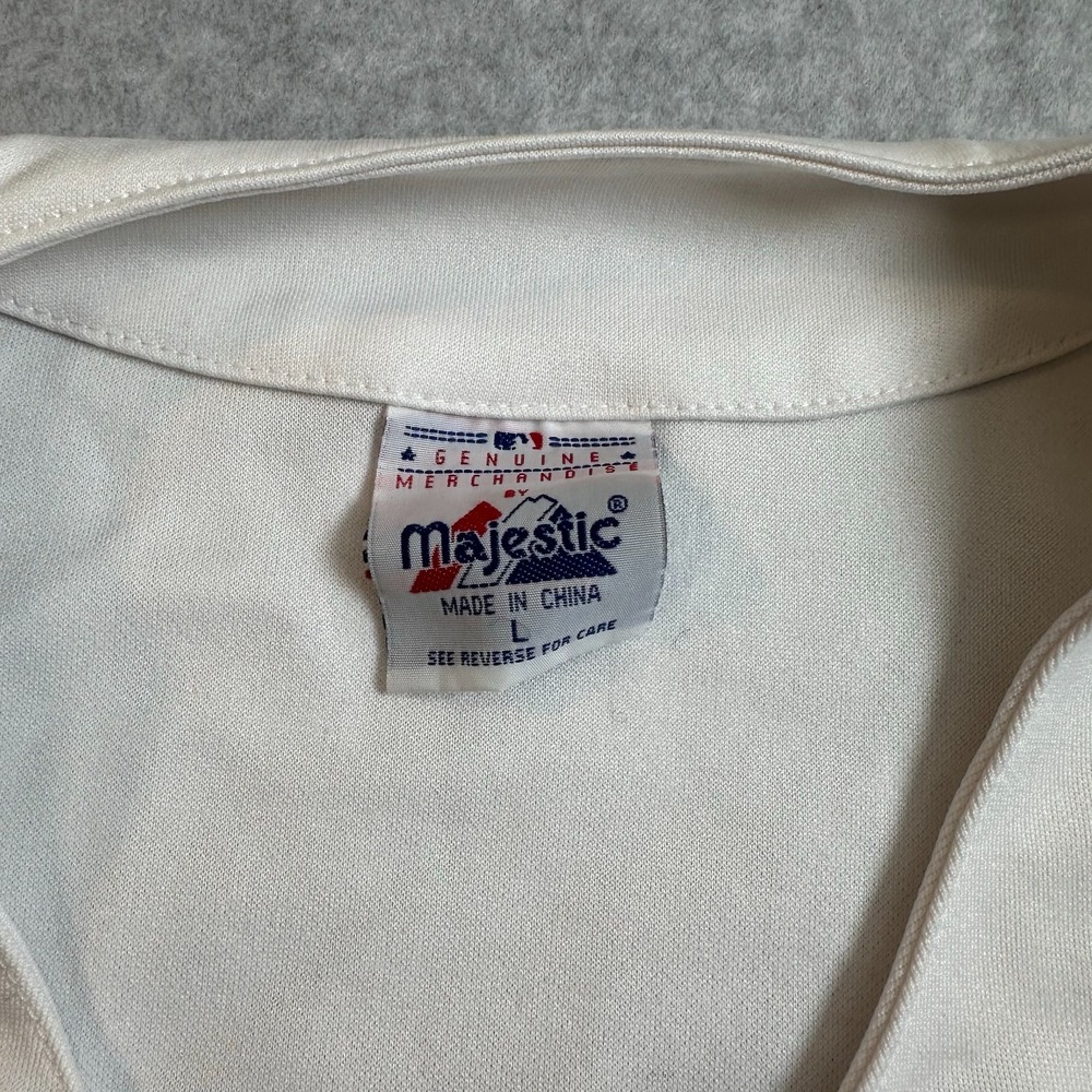 Atlanta Braves Majestic MLB Baseball Jersey White Button Front Men’s Size Large - Picture 4 of 8